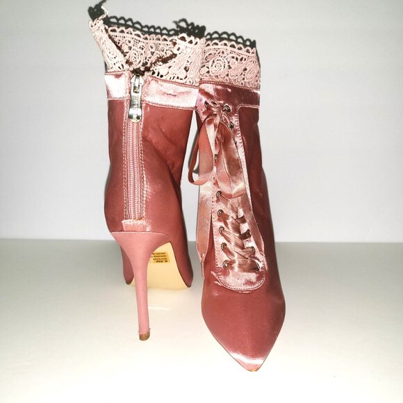 CAPE ROBBIN | Pink Laced Ballerina Heels - Picture 4 of 10